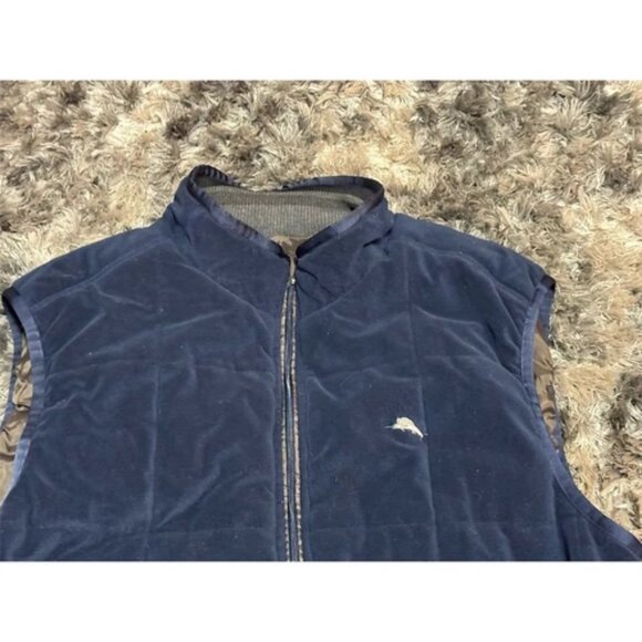 Tommy Bahamas Vintage Reversible Vest M Multicolor Embroidered Zip-Up Unisex - Picture 4 of 4